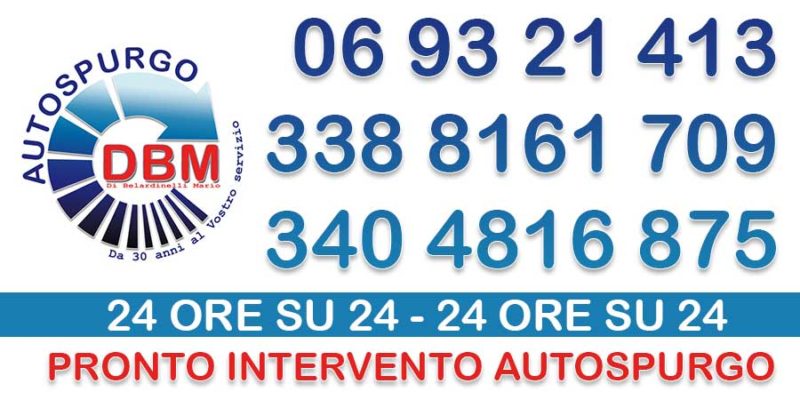 Autospurgo pronto intervento 24 ore su 24 chiamateci per un preventivo o per una emergenza
